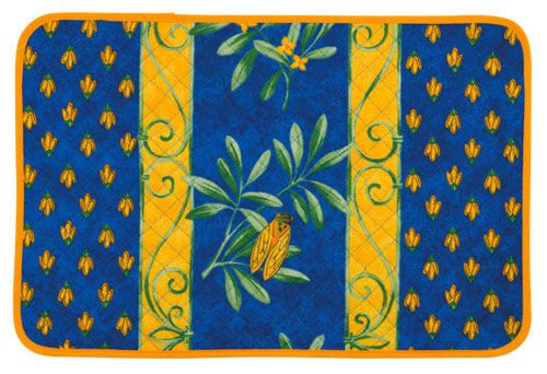 Provence quilted Placemat (cicada. blue)